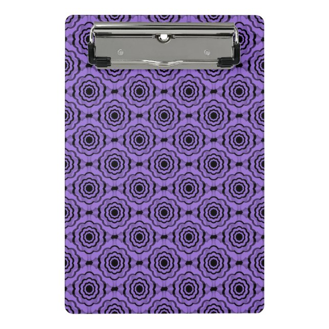 Purple Black Flower Seamless Pattern Mini Clipboard (Front)