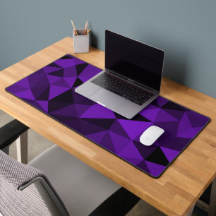 Purple black geometric mesh pattern desk mat