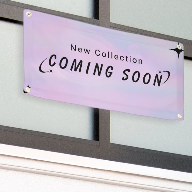 Purple Black Gradient Modern Coming Soon Promo  Banner (Outside Building)