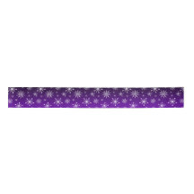 Purple/Black Gradient Snowflake Satin Ribbon