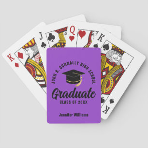 Purple Black Graduate Custom Graduation Playing Cards