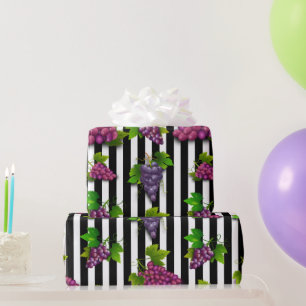 Purple black grape pattern wrapping paper