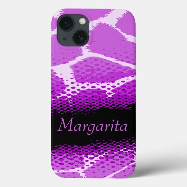 Purple black graphic animal pattern case (Back)