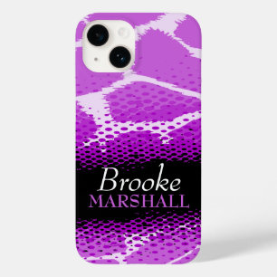 Purple black graphic animal print Case-Mate iPhone 14 case