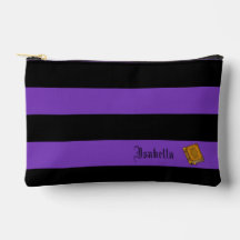 Purple & Black Halloween Stripes Print Cut Sew Bag