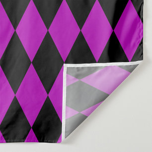 Purple Black Harlequin Diamonds Checkers Design Fabric