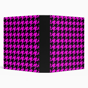 Purple Black Houndstooth Check Binder