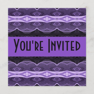 purple black lacey abstract invitation