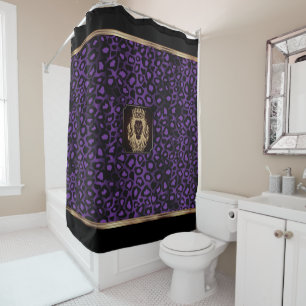Purple & Black Leopard Pattern with a Lion Head 
