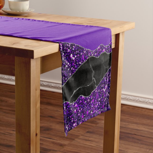 PURPLE BLACK MARBLE AGATE Table Runner (In Situ)
