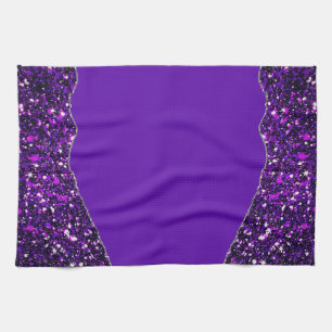 PURPLE BLACK MARBLE AGATE Table Runner Kitchen Towel