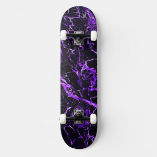 Purple & Black Marble (Complete Trucks & Wheels), Skateboard