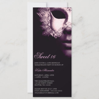 Purple Black Masquerade Sweet 16 Invitations d'ann