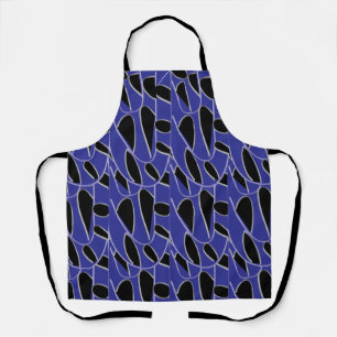 Purple Black Modern Abstract Pattern Apron