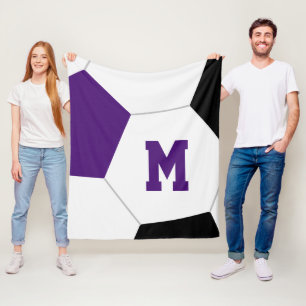 purple black or your custom soccer club colours fleece blanket