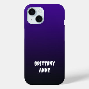Purple Black Personalized iPhone 15 Case