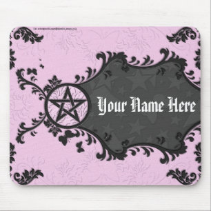 Purple/Black Personalized Pentacle Mouse Pad