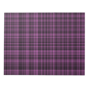 Purple Black Plaid Chequered Pattern Notepad