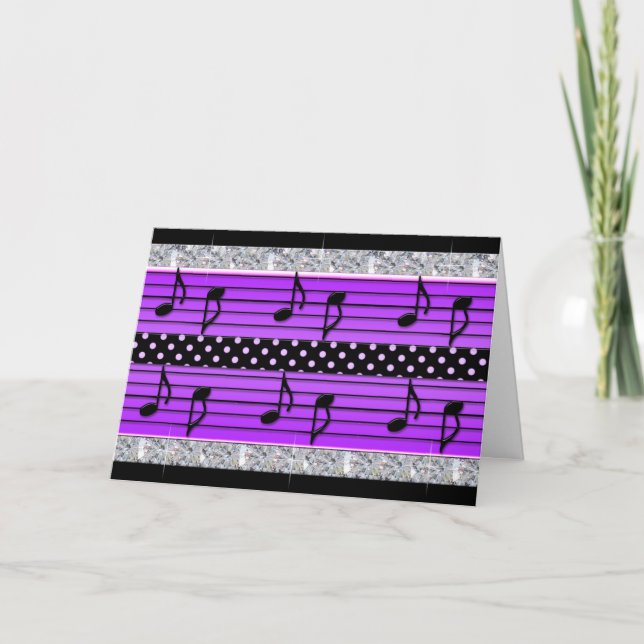 Purple & Black Polka Dot Diamonds & Musical Notes (Front)
