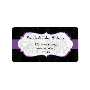 purple black ,return address label