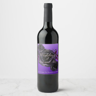 Purple Black Rose Elegant Goth Custom Wine Label