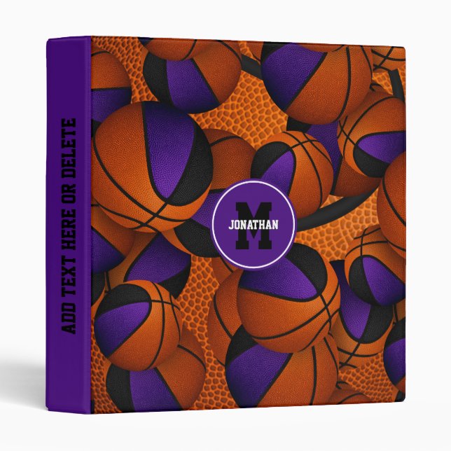 purple black school club basketball team colours  binder (Front/Spine)
