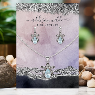 Purple Black Silver Modern Jewellery Display Card