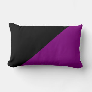 Purple & Black Solid Colour Background Lumbar Pillow