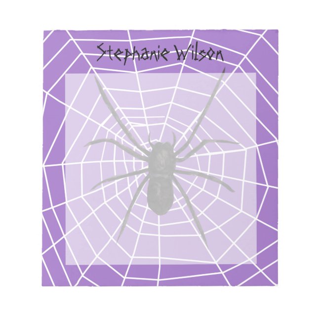 Purple/Black Spider Halloween Notepad (Front)