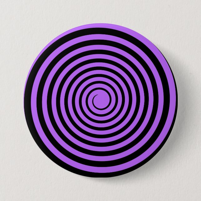 Purple & Black Spiral Customized Template 3 Inch Round Button (Front)