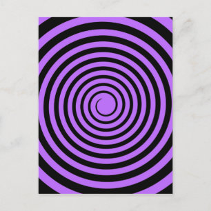 Purple & Black Spiral Customized Template Postcard