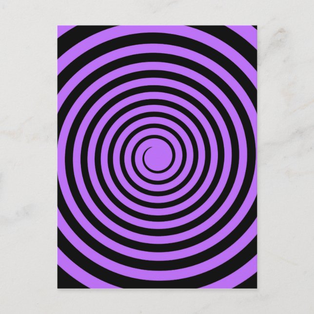 Purple & Black Spiral Customized Template Postcard (Front)