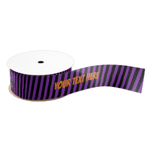 Purple & Black Stripe Personalized Ribbon Grosgrain Ribbon