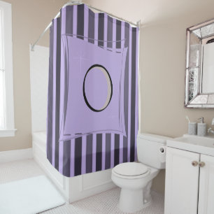 Purple black stripe showercurtain