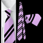 Purple Black Striped Pattern Tie<br><div class="desc">Purple Black Striped Pattern neck tie.</div>