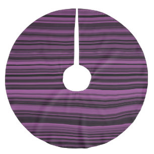 Purple Black Stripes Brushed Polyester Tree Skirt