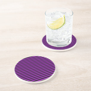 Purple & Black Stripes Coaster