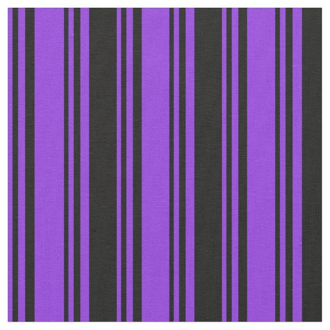 Purple & Black Stripes/Lines Pattern Fabric (Close Up)