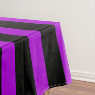 Purple & Black Stripes Tablecloth