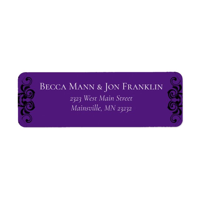 Purple & Black Swirl Gothic Wedding (Front)