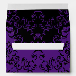 Purple & Black Swirl Gothic Wedding Envelope