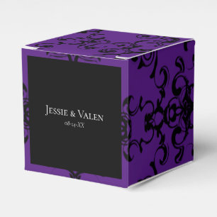 Purple & Black Swirl Gothic Wedding Favor Box