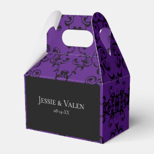 Purple Black Swirl Gothic Wedding Favor Box