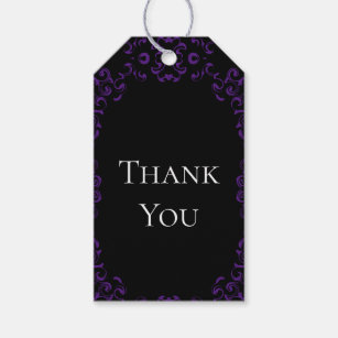 Purple & Black Swirl Gothic Wedding Gift Tags