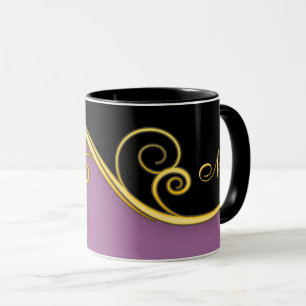 Purple-black Swirl w/out Monogram Mug
