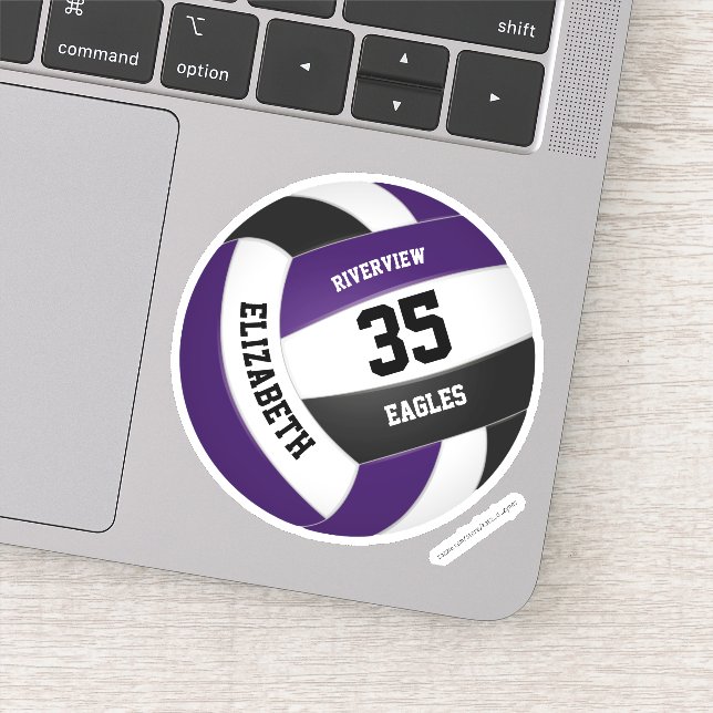 purple black team colours girls boys volleyball (Detail)