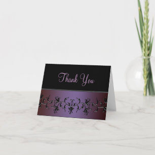 Purple Black Thank You Card
