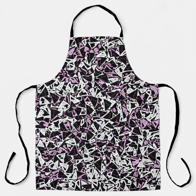 Purple Black Triangle Pattern Apron (Front)