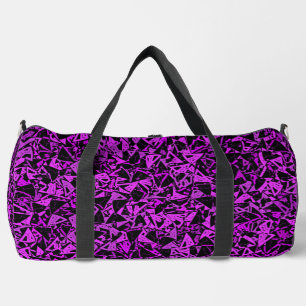 Purple Black Triangle Pattern Large Duffle Bag