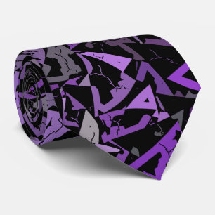 Purple Black Triangle Pattern Tie